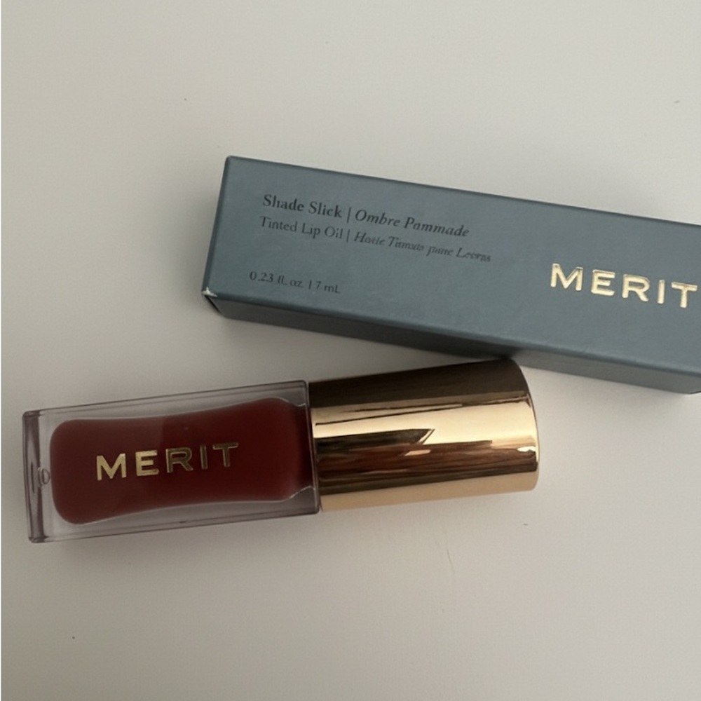 Merit Blue and Gold Lipgloss-Pink Beet
